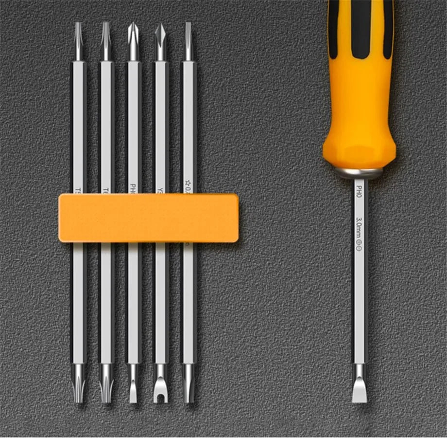 12 In 1 Magnetic Screwdriver Set Cross Flat Shaped Screwdriver Head Multifunctional Precision Handheld Maintenance Tool