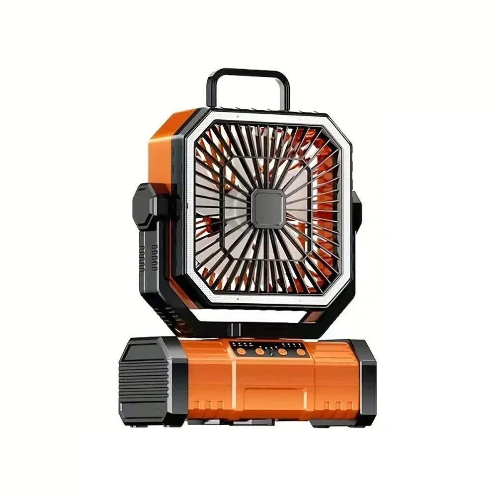 20000mAh Battery Operated Fan Portable Rechargeable Desk/Camping Fan With LED Light and Hook Outdoor Fan for Tent Car Trip