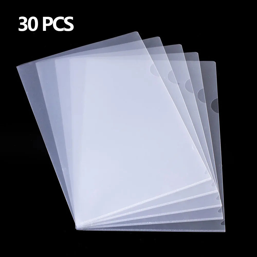 10 to 30 PCS A4 File Folder Desk Organizer Stationery Clear Folder for Documents Office school supplies