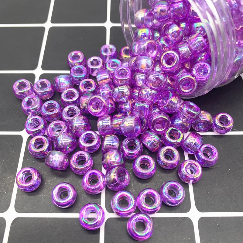 100Pcs/Pack 6*9mm Hair Rings  Hair Beads Hole 4mm dreadlock beads hair accessories for braids hair beads for kids
