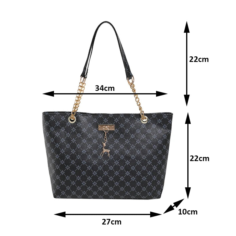 2024 Autumn and Winter New Presbyopic Handbag Shoulder Bag Large Capacity Tote Bag Women's Bag