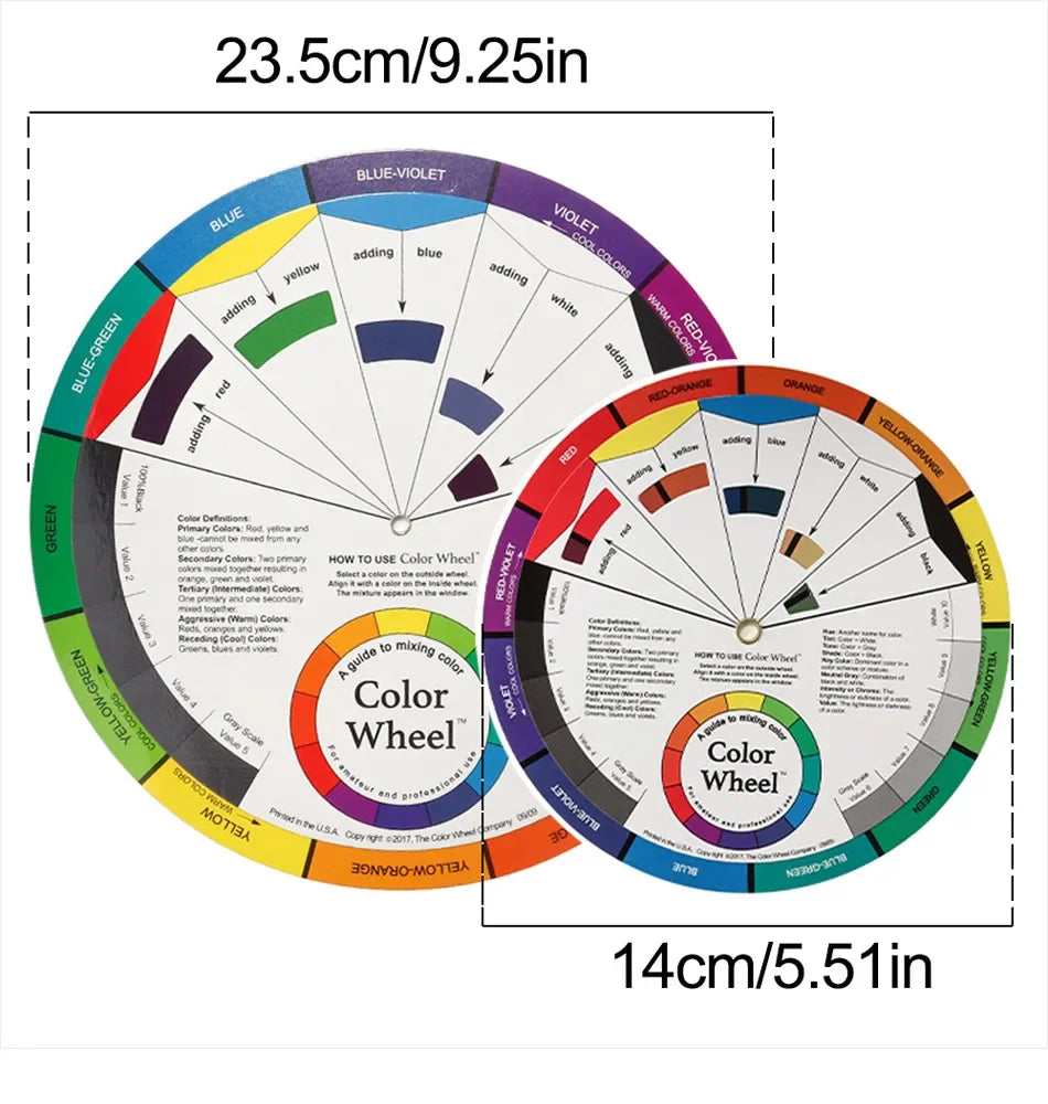 1Pcs 12 Color Paper Card Tattoo Color Wheel Circle Chromatic Eyebrow Tattoos Design Nails Professional Pigment Makeup Supplies
