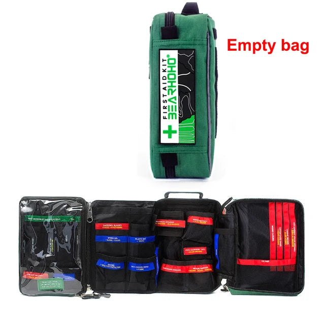 255pcs/Empty First Aid kit Emergency Survival kit Medical Bag with Storage Lable for Hiking Camping Hunting Travel Wound Bag