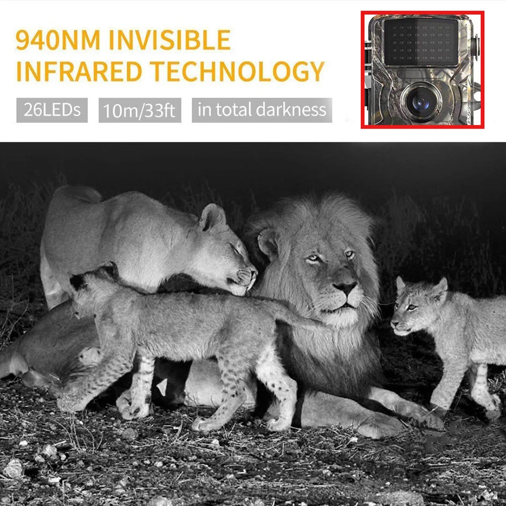 2 Inch 1080P Outdoor Waterproof Hunting Camera 12MP Cameras Wildlife Wifi Trail Solar Panel Scouting