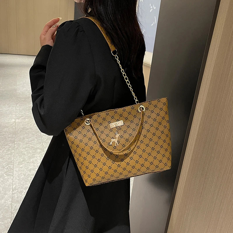 2024 Autumn and Winter New Presbyopic Handbag Shoulder Bag Large Capacity Tote Bag Women's Bag