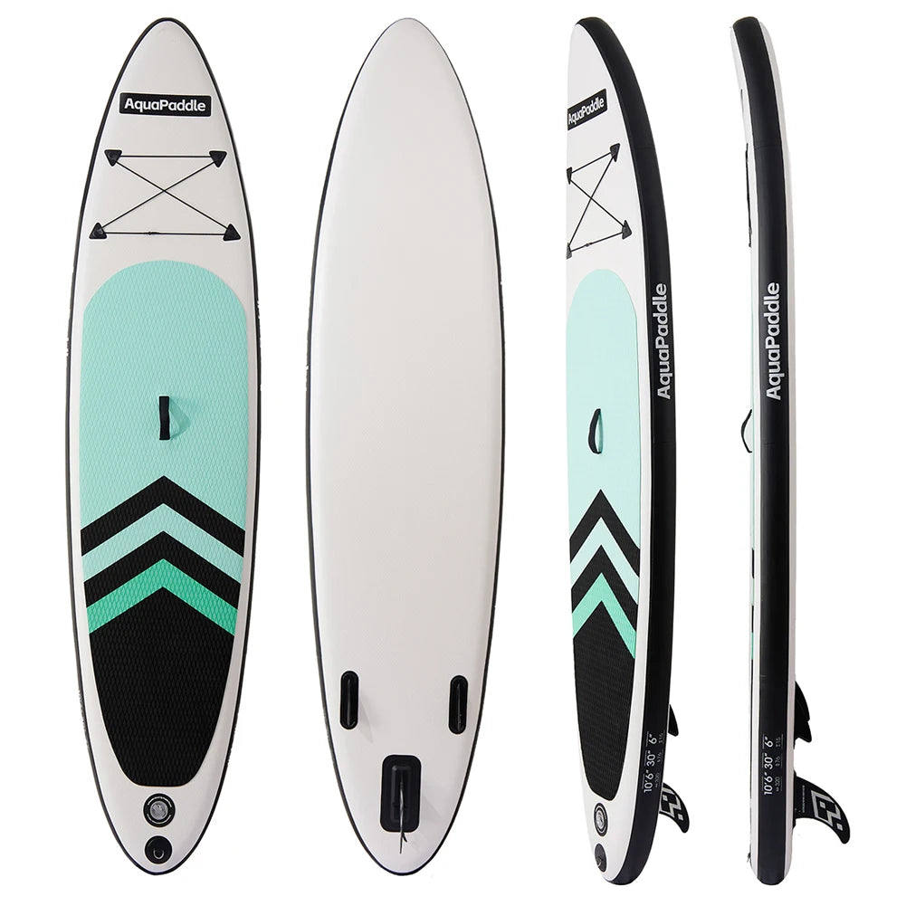 10ft Inflatable Stand-Up Surfboard Seaside Beach Water-skiing Surfboard Pulp Board Water Sports Surfboard Paddle Board