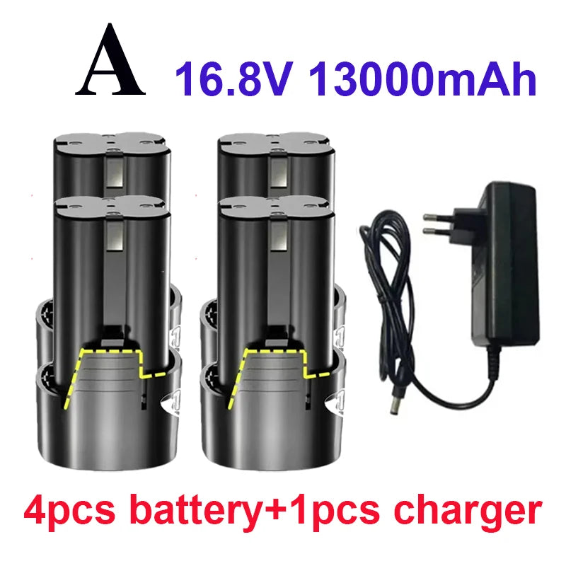 100% New Original 16.8V.13000mAh. Tool. Electric. Battery, rechargeable drill. Screwdriver. Wireless. Electric drill.