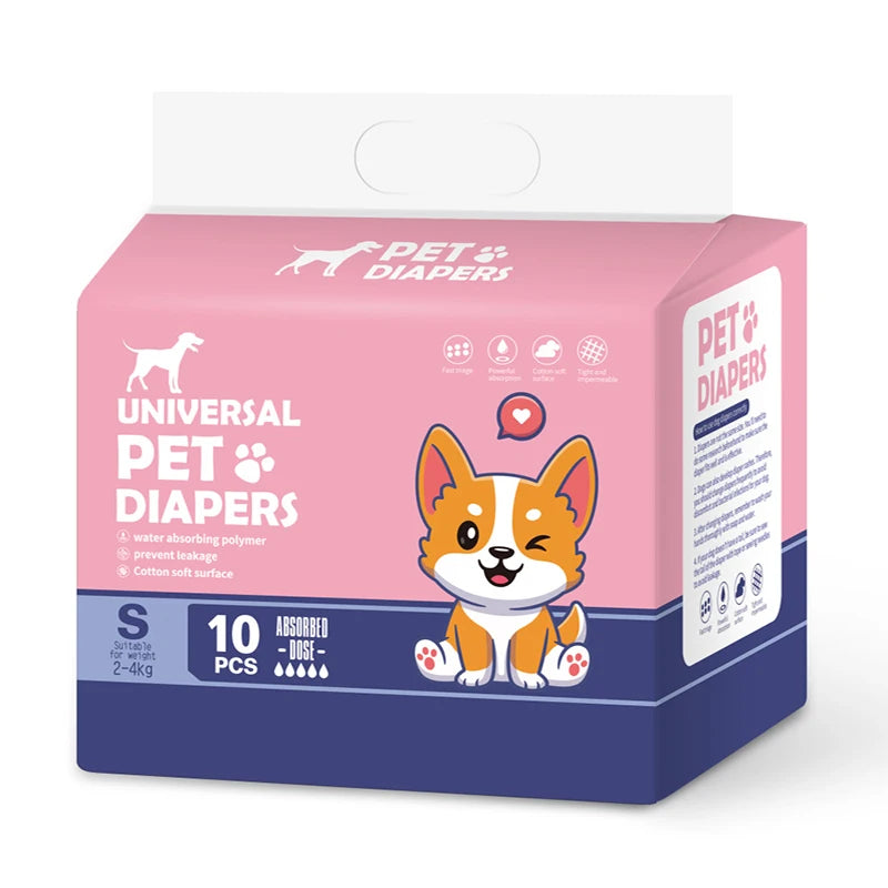10/12PCs Disposable Pet Diaper for Female Dogs Male Dogs Breathable Absorbent Puppy Menstrual Trousers Dog Accessories
