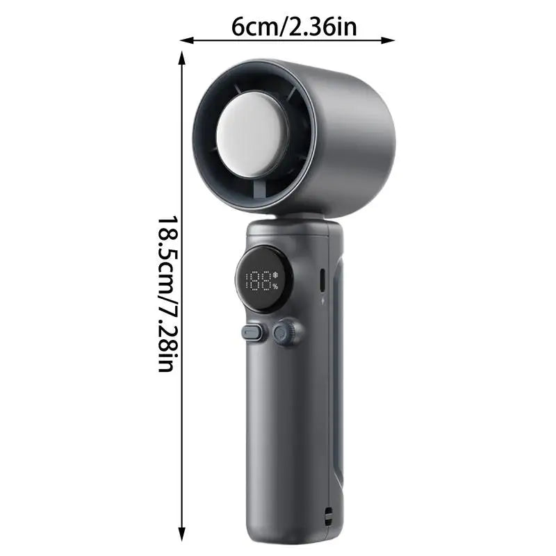 15h Long Battery Portable Fans 12W 4000mAh Handheld Mini Fan With LED Display 100 Speeds Rechargeable Quite Fan For Beach Travel