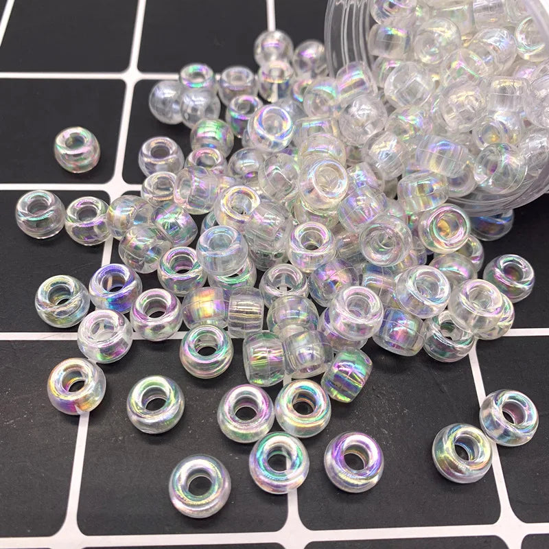 100Pcs/Pack 6*9mm Hair Rings  Hair Beads Hole 4mm dreadlock beads hair accessories for braids hair beads for kids