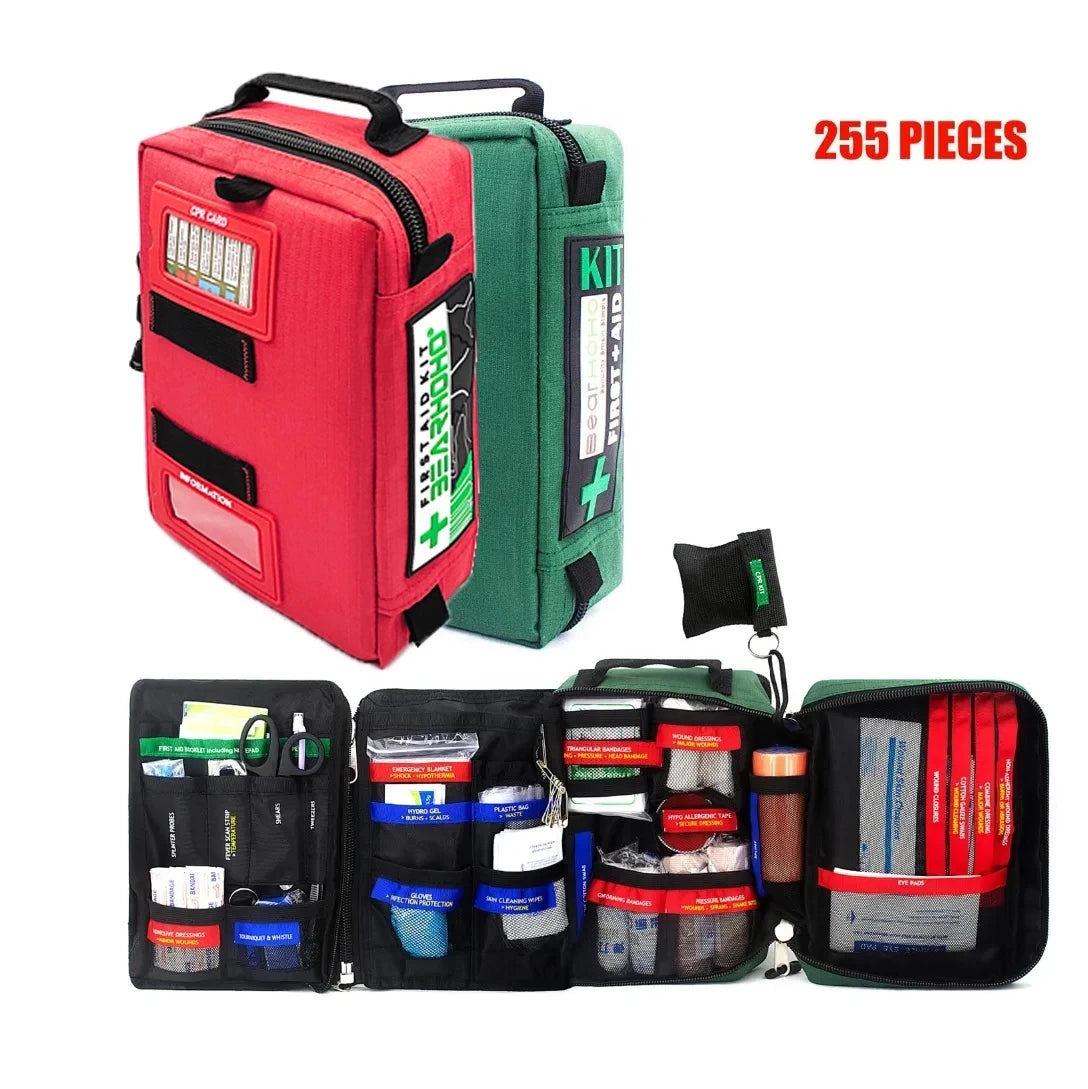 255pcs/Empty First Aid kit Emergency Survival kit Medical Bag with Storage Lable for Hiking Camping Hunting Travel Wound Bag