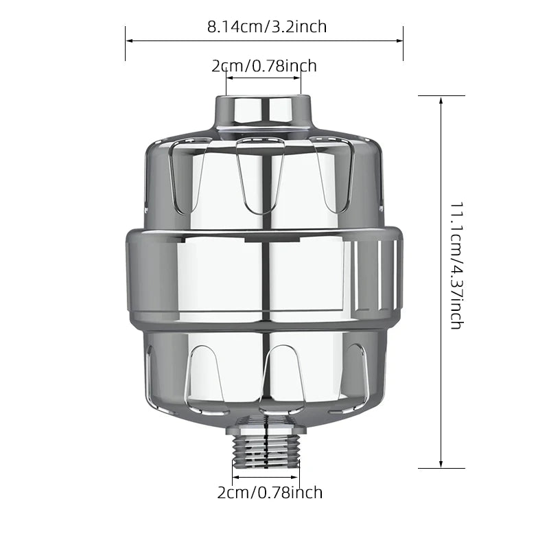 15 Layers of Filtration  Shower Water Filter Remove Chlorine Heavy Metals - Filtered Showers Head Soften for Hard Water
