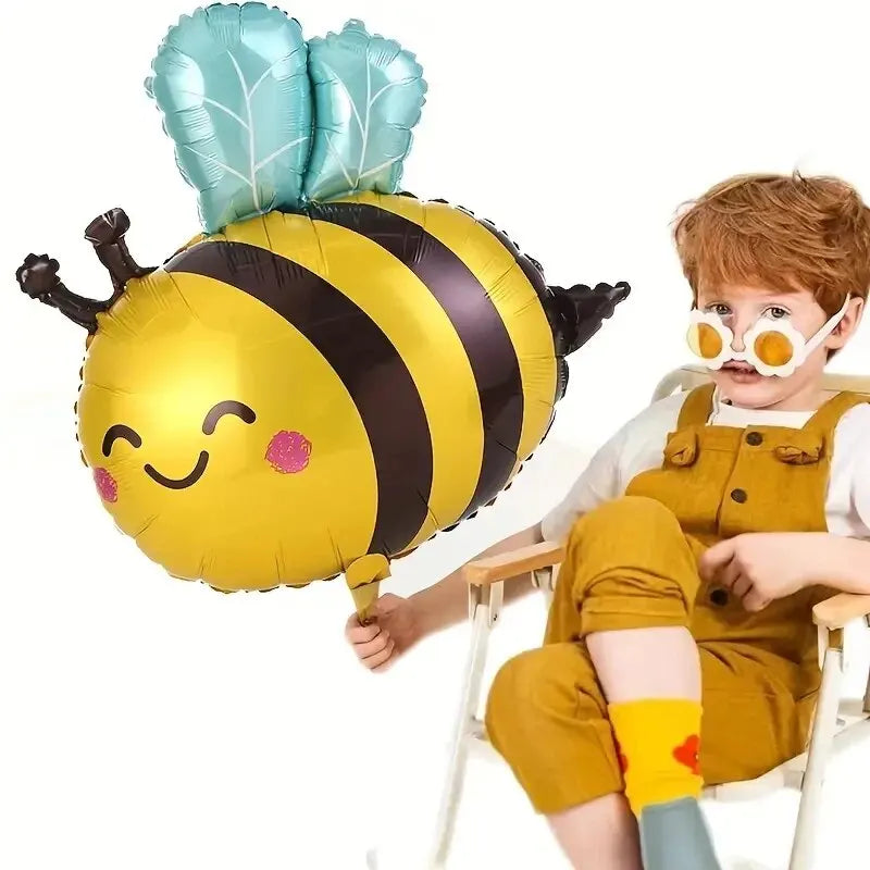 3pcs, Cute Bee Balloon Set for Party Scene Arrangement -AluminumFilm Balloons with Animal Design