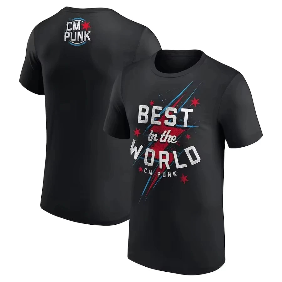 2025 New Men's Roman Reigns OTC 10-Star Print Cotton Tshirt Summer Sports WWE CM Punk Wrestler Tees Short Sleeve Oversized Tops