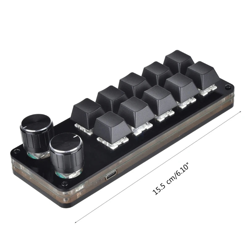 3/5/8/9/10/14/16 Keys Programmable Keyboard Multifunctional USB Mechanical Keyboard One Hand Macro Mechanical Keyboard with Knob