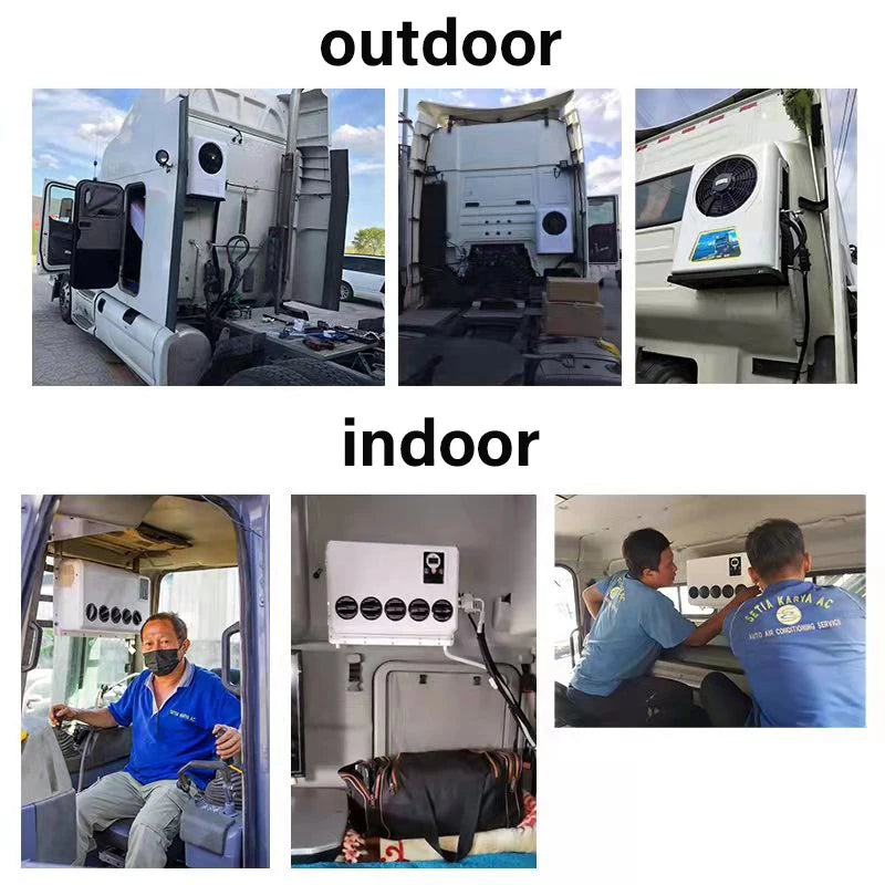 12V 10500BTU Automotive Split Air Conditioning System 24V Car Parking air conditioner for Camper Van Tractor Truck Motorhome