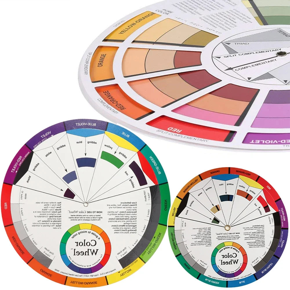 1Pcs 12 Color Paper Card Tattoo Color Wheel Circle Chromatic Eyebrow Tattoos Design Nails Professional Pigment Makeup Supplies