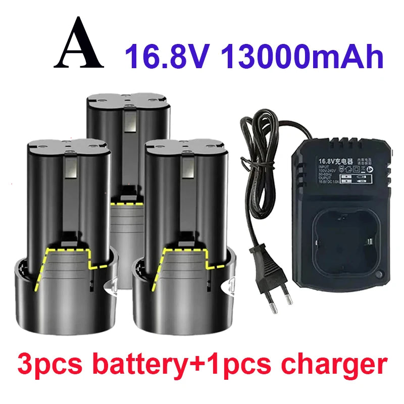 100% New Original 16.8V.13000mAh. Tool. Electric. Battery, rechargeable drill. Screwdriver. Wireless. Electric drill.