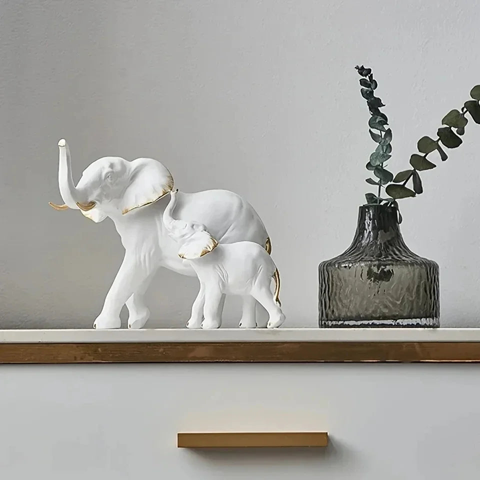 1pairs Creative Modern Decor Animal Resin Elephant Statues & Figurines Sculpture Living Room Table Ornaments Crafts