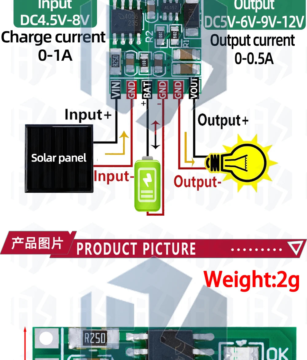 3.7V 4.2V Charger 5V 6V 9V 12V Discharger Board DC DC Converter Boost Module Solar Mobile Power Charger Lithium Battery DD05CVSA