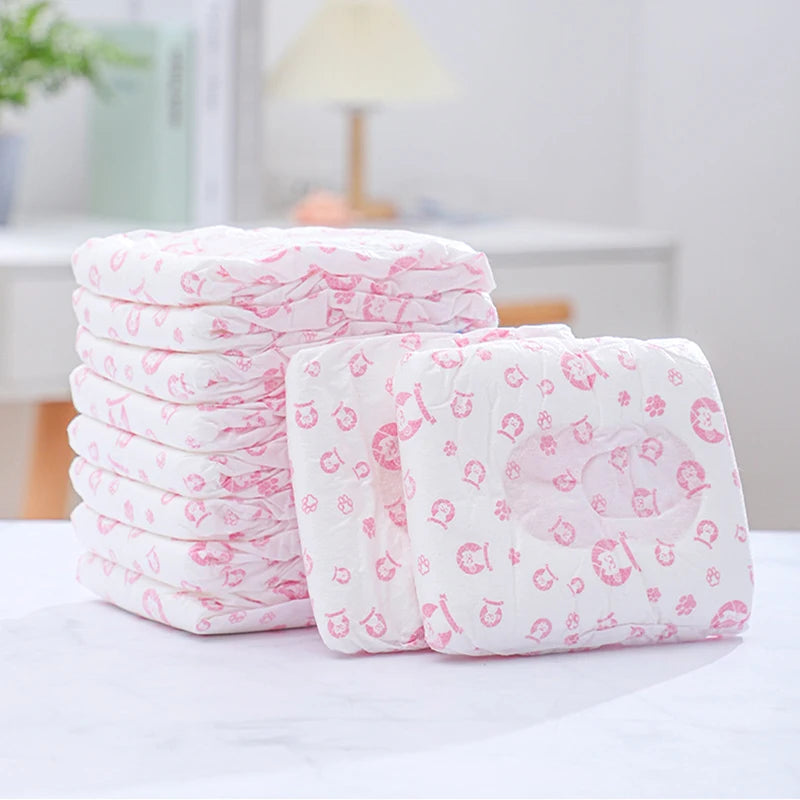 10/12PCs Disposable Pet Diaper for Female Dogs Male Dogs Breathable Absorbent Puppy Menstrual Trousers Dog Accessories