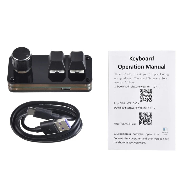 3/5/8/9/10/14/16 Keys Programmable Keyboard Multifunctional USB Mechanical Keyboard One Hand Macro Mechanical Keyboard with Knob