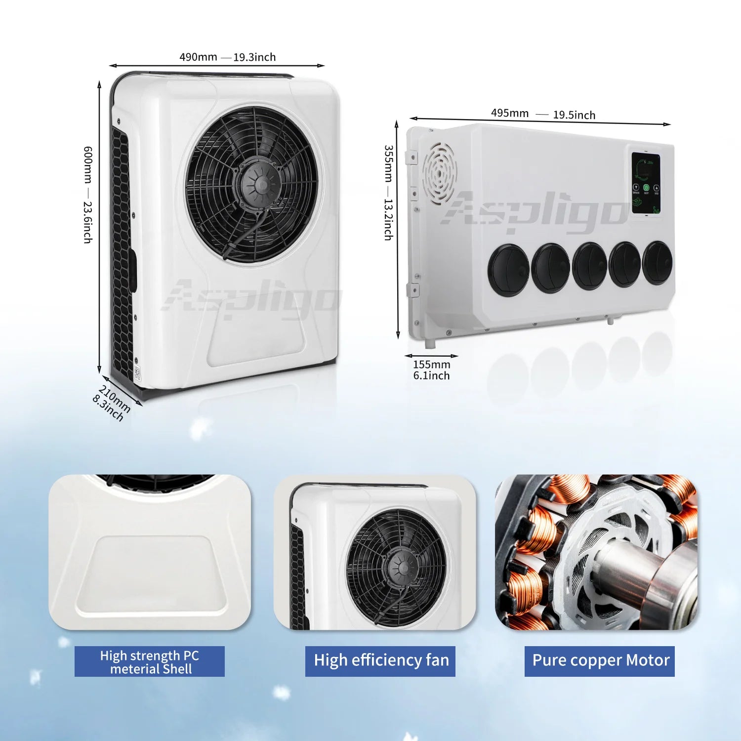 12V 10500BTU Automotive Split Air Conditioning System 24V Car Parking air conditioner for Camper Van Tractor Truck Motorhome