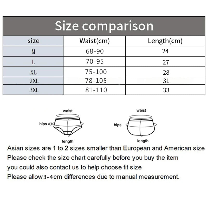 3PCS Menstrual Panties Physiological Pants Women Underwear Period Cotton Absorb Water Quick-dry Briefs Female Lingerie Plus Size
