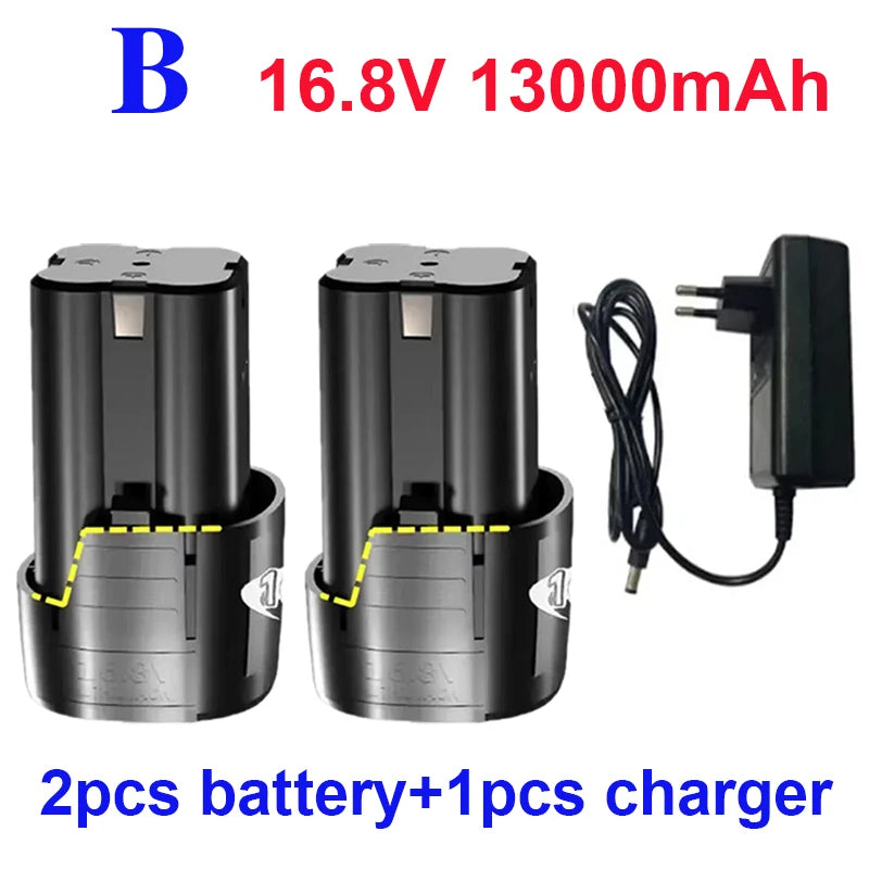 100% New Original 16.8V.13000mAh. Tool. Electric. Battery, rechargeable drill. Screwdriver. Wireless. Electric drill.