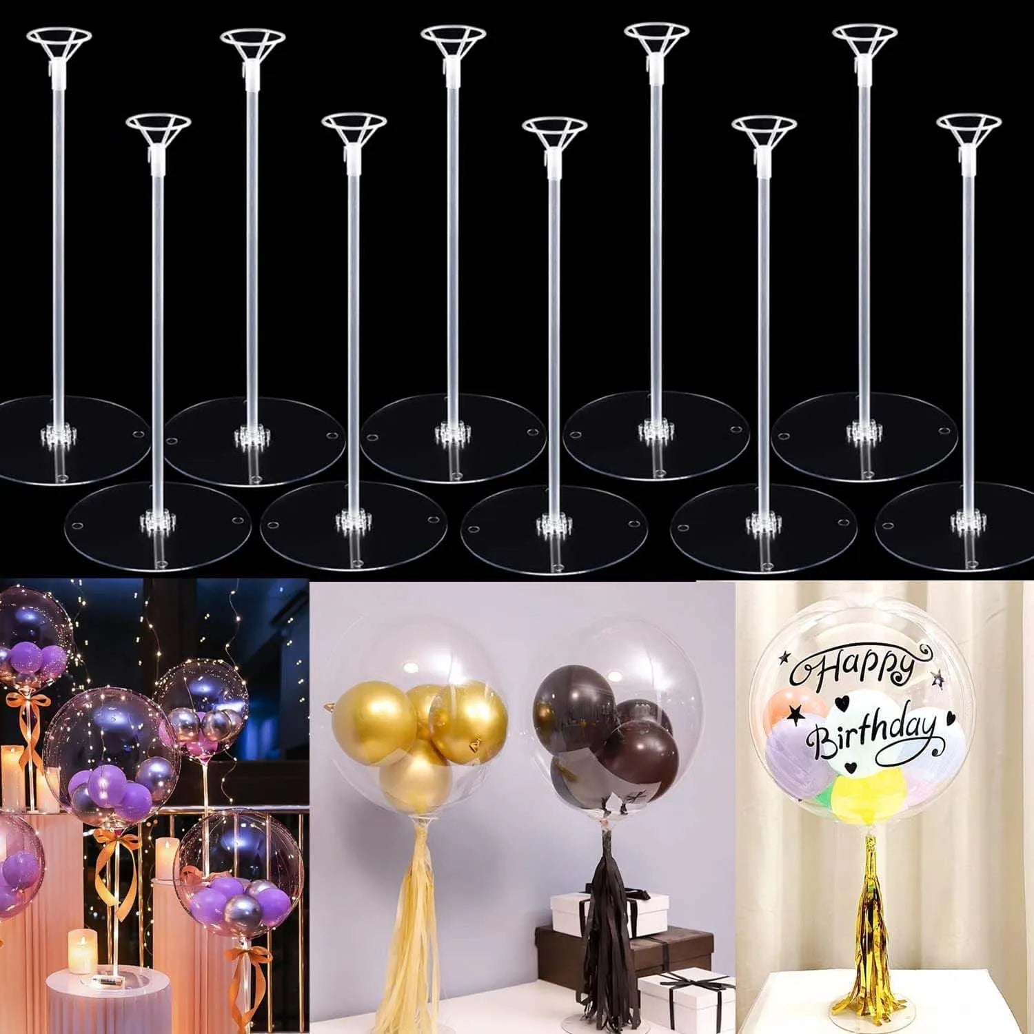 10 sets of 40cm single head party decoration balloon racks suitable for birthdays, secrets, anniversaries