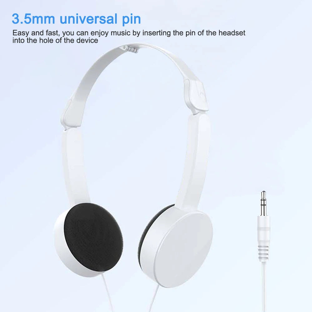 3.5mm headband wired headphones Foldable stereo sports headphones Fashion music headphones Suitable for MP3/mobile phone/tablet