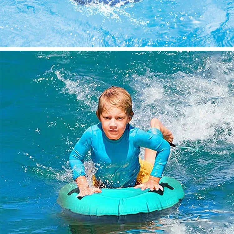 1 Piece of Outdoor Sea Play Thickeneded Kidsren's Surfboard with Handle, Portable and Environmentally Friendly Pvc Water Skiing Board, Foldableable and Portable, Suitable for Swimming Pool Seaside Activities
