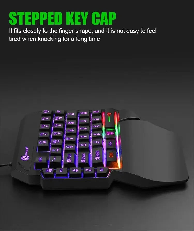 35-Key Single-Handed Mechanical Gaming Keyboard - USB Wired RGB Backlight, Ergonomic Design & Ultra-Slim Portable for Laptop/PC