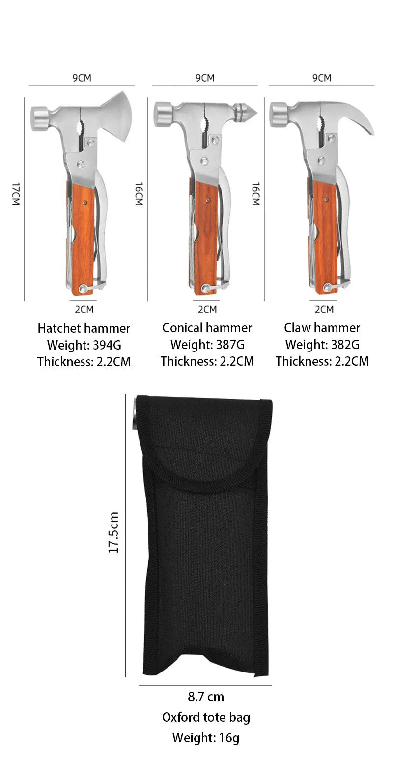 Outdoor multifunctional axe portable car tools camping tent hammer home camping emergency life-saving hammer axe hammer
