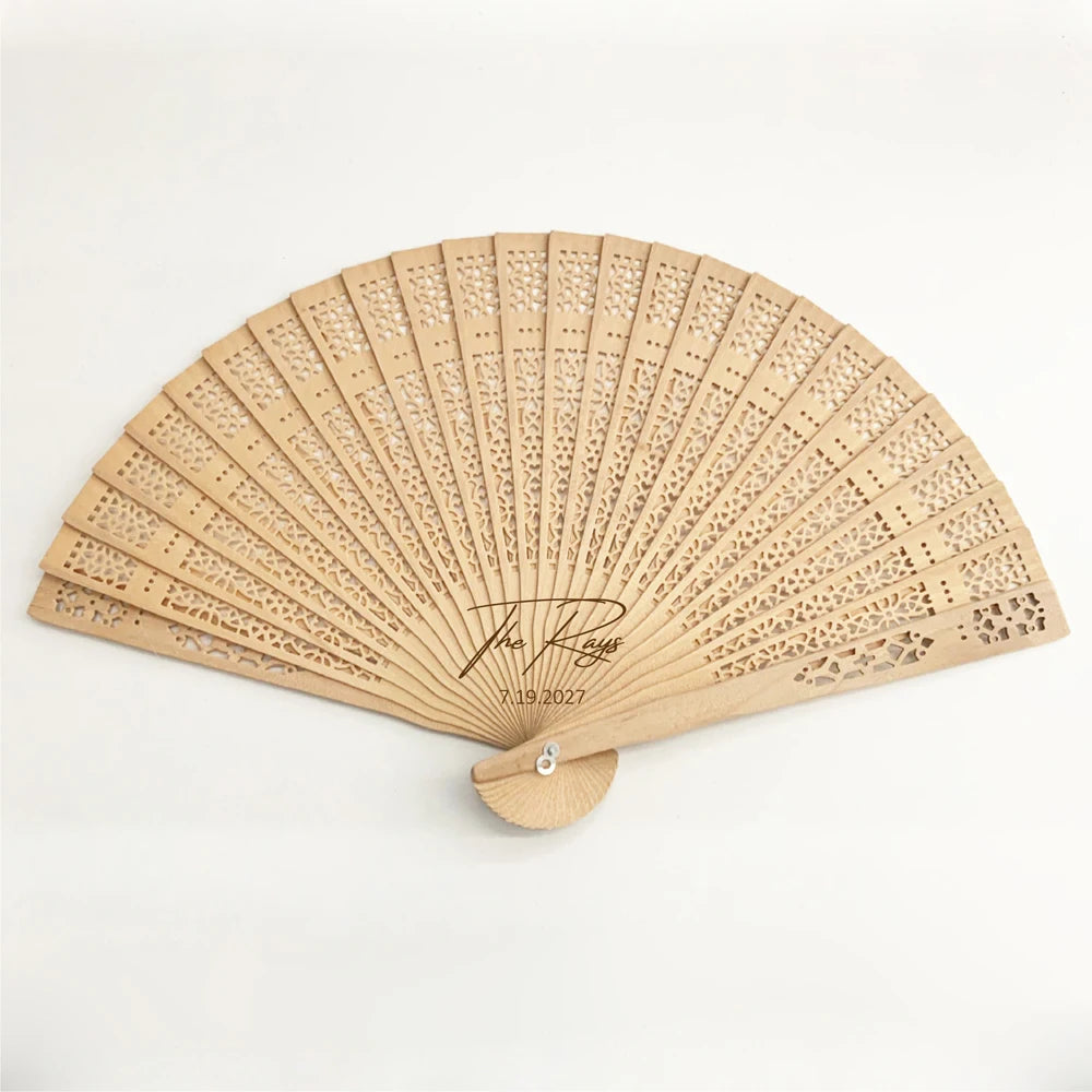 10/50 Pieces Personalized Hand Fan Wedding, wooden folding hand fans, Personalized Fan Wedding Gifts Guests Lot with Fan Bag