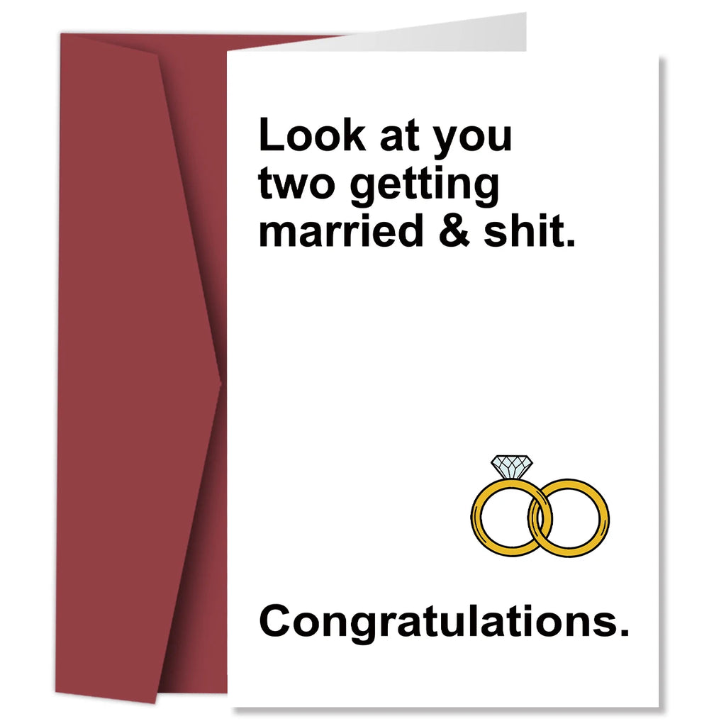 1Set Funny Marriage Congratulations Card For Newly Wed Couple,Hilarious Engagement Cards For Friends Personalized Wedding Cards