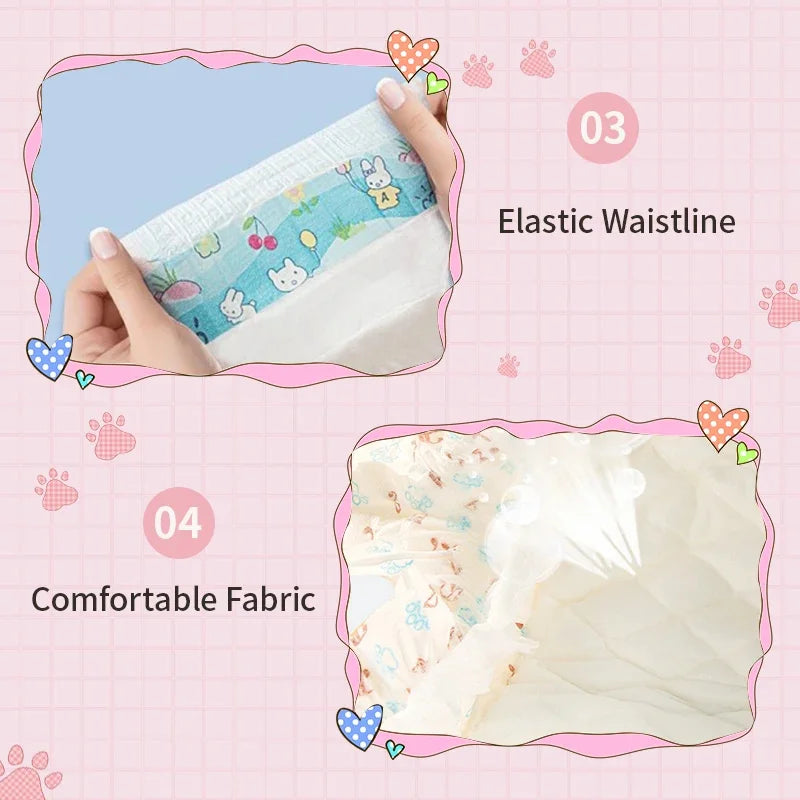 10Pcs Disposable Pet Diapers for Males Females Dogs Absorbent Doggy Disposable Underwear Physiological Pants for Dogs Puppy