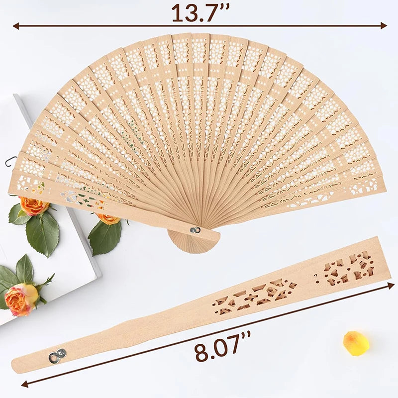 20/60PCS Customized Personalized Wood Folding Hand Wedding Fans Personality bride Fans Gifts For GuestBirthday Baby Party Favor