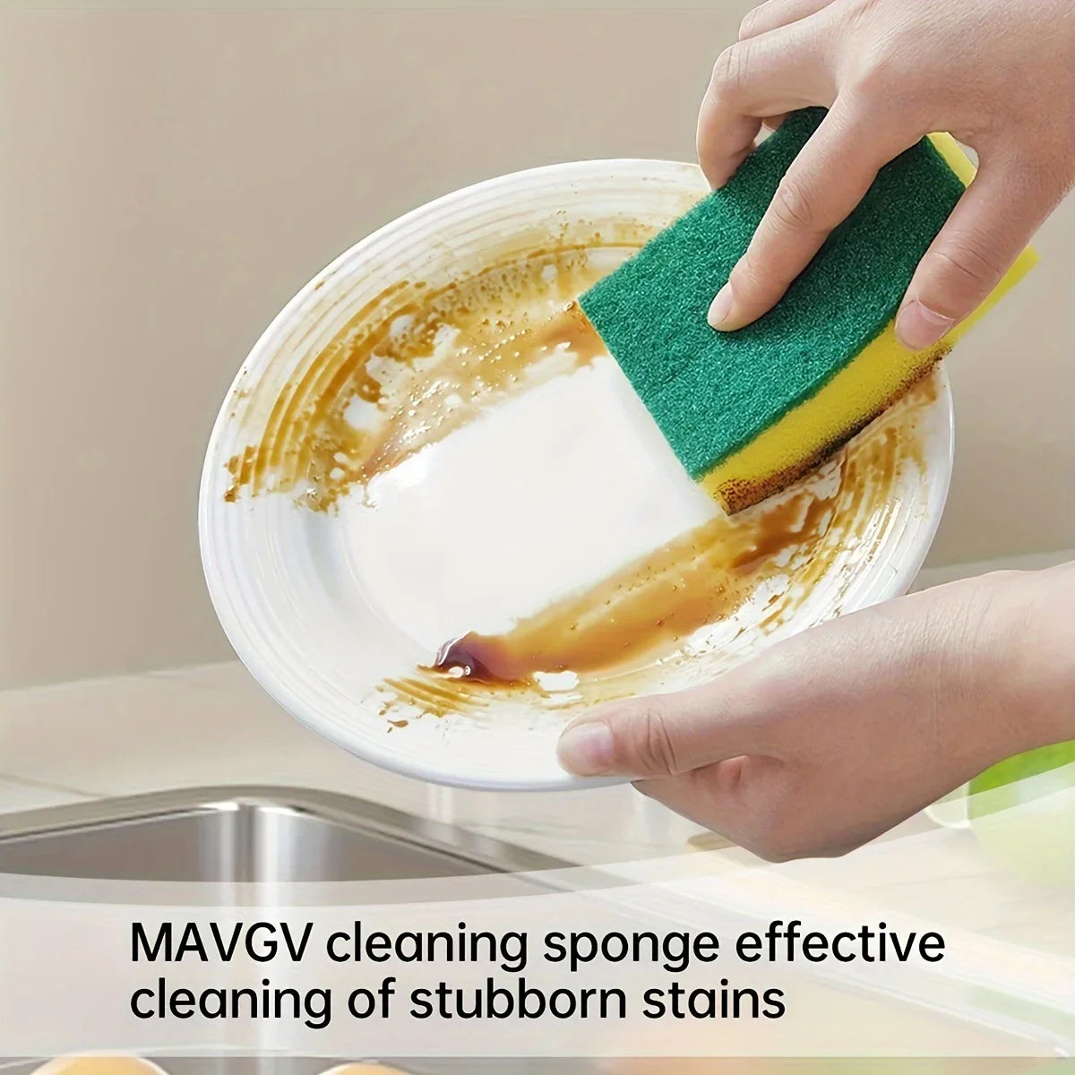 20Pcs Double-Sided Scouring Pads Kitchen Sponge Dishwashing Scrub Pads for Pot Bowl Home Cleaning Tools