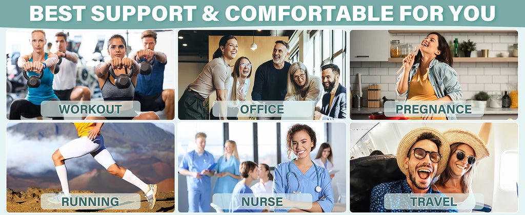 1Pair Thigh High Compression Stockings for Women,Open Toe, 20-30 mmHg Graduated Medical Compression Stockings for Edema