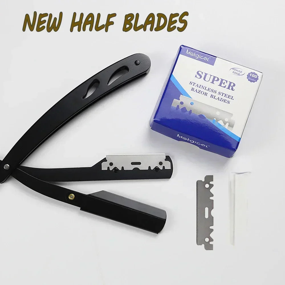 100PCS Single-sided Razor Blades Men's Safety Shaver Stainless Steel Manual Razor Blade Barbershop Styling Shaving Supplies