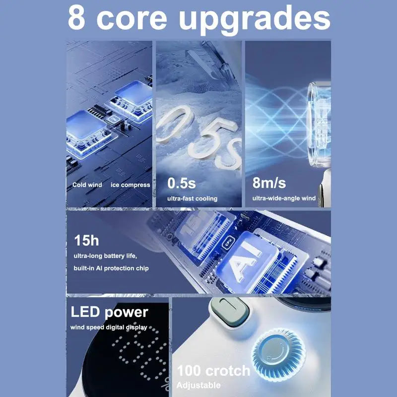 15h Long Battery Portable Fans 12W 4000mAh Handheld Mini Fan With LED Display 100 Speeds Rechargeable Quite Fan For Beach Travel