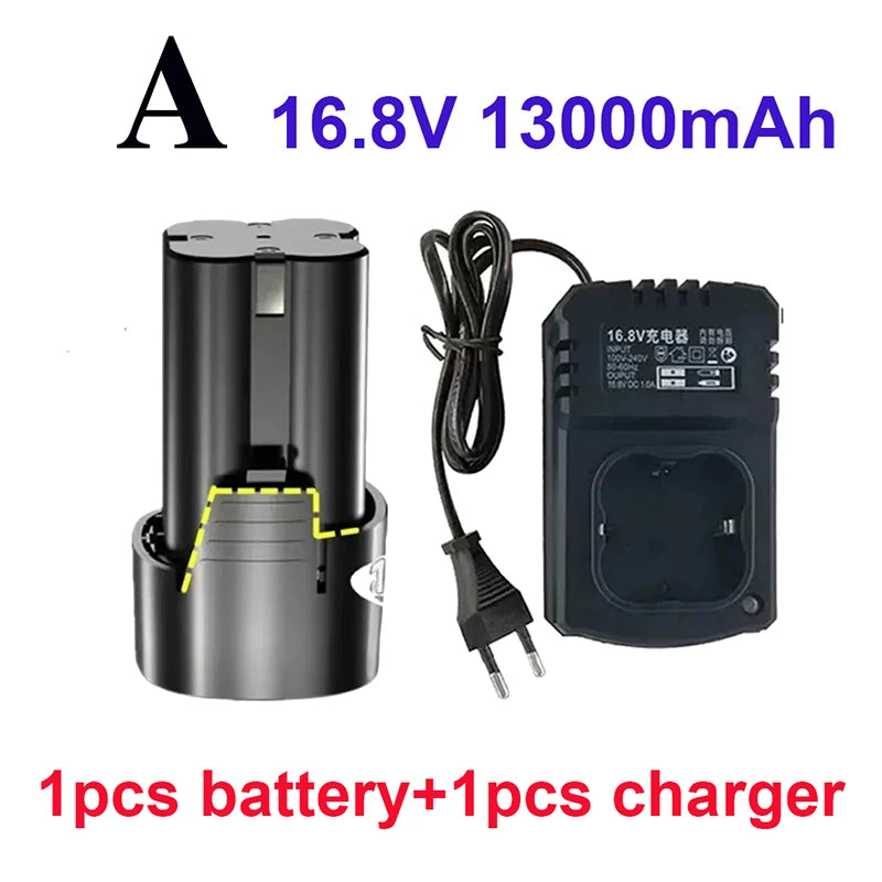 100% New Original 16.8V.13000mAh. Tool. Electric. Battery, rechargeable drill. Screwdriver. Wireless. Electric drill.