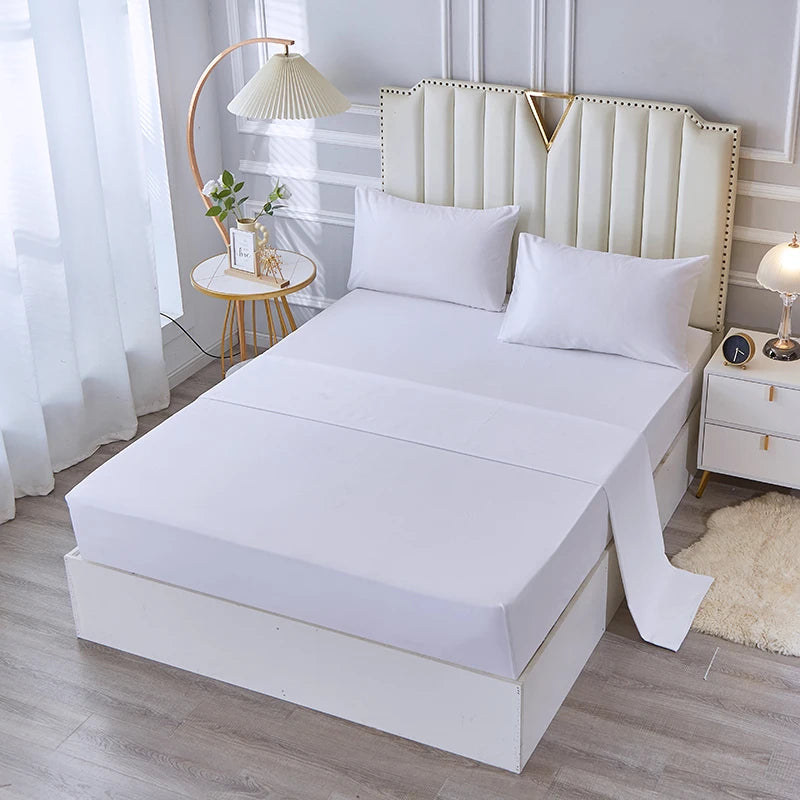 3/4pcs Bedding Set - Waterproof and Breathable Fitted Sheet Set  for Bedroom, 1pc Flat sheet/ 1pc Fitted sheet /2pcs Pillowcases