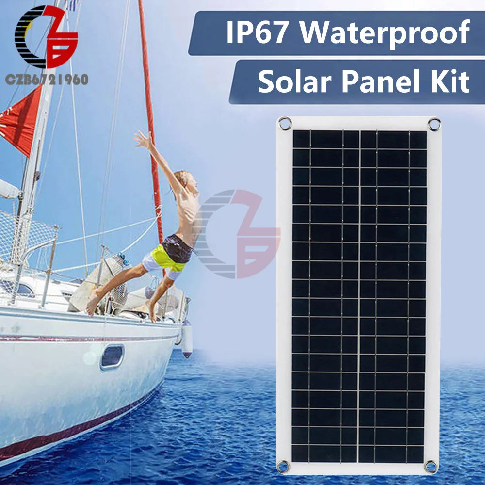 1000W 12V Solar Battery Charger & Maintainer Portable 12 Volt Solar Panel Charging Kit for Car Automotive Boat RV Marine Inveter