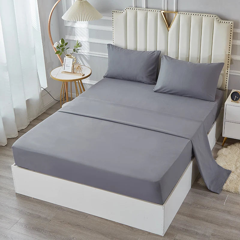 3/4pcs Bedding Set - Waterproof and Breathable Fitted Sheet Set  for Bedroom, 1pc Flat sheet/ 1pc Fitted sheet /2pcs Pillowcases