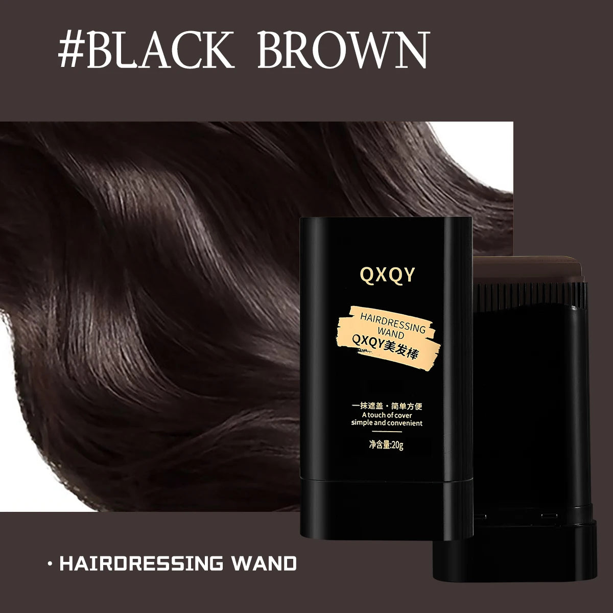 3 Colors Natural Looking Hair Stick to Cover White Hair, Smooth Quick Coloring Non Fading, Disposable Roots Hair Dyeing Stick