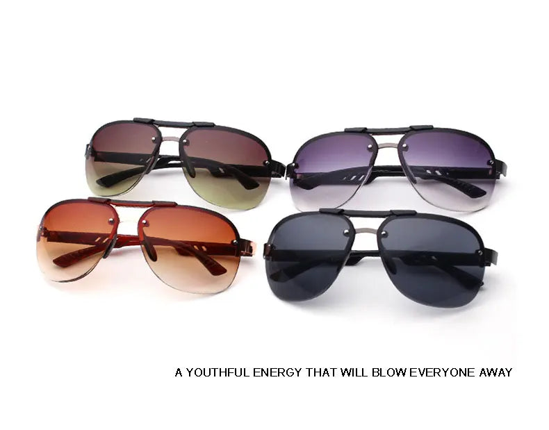 2025 New Sunglasses UV 400 Vintage Punk Rimless Rectangle Men Fashion Glasses Trendy Small Frame Sun Glasses Frameless Eyewear