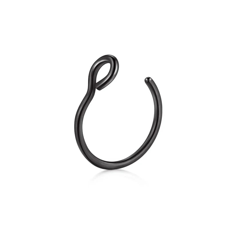 2 Sizes U Shaped Fake Nose Ring Hoop Septum Rings Stainless Steel Nose Piercing Fake Piercing Oreja Pircing Jewelry
