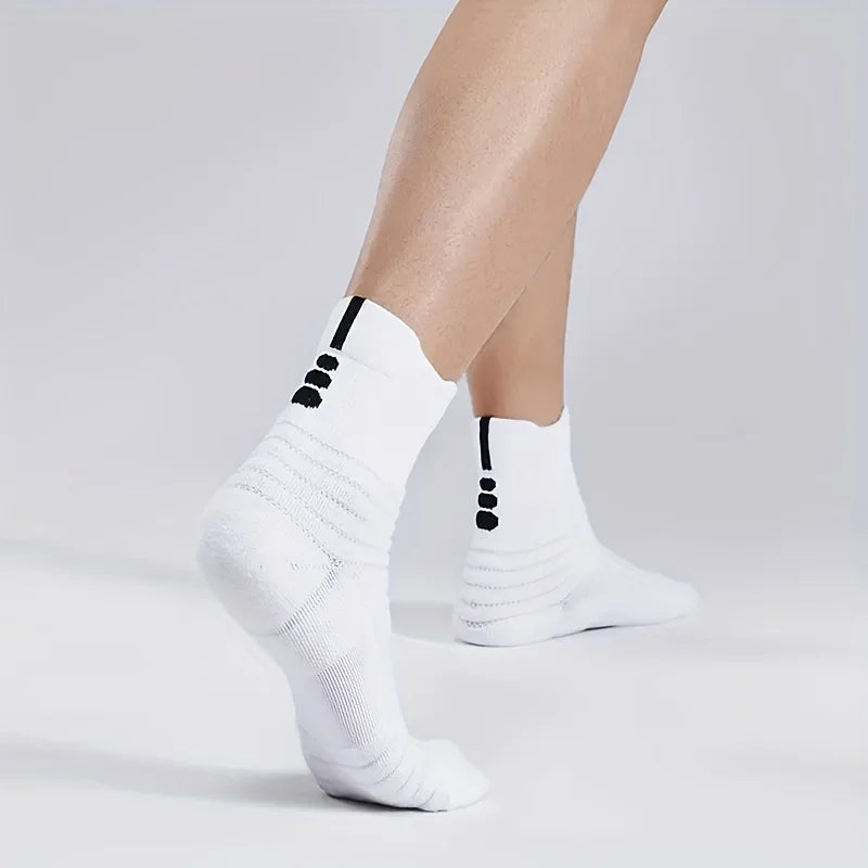 3pairs/Lot Men's Socks Compression Stockings Breathable Basketball Sports Cycling Socks Moisture Wicking High Elastic Tube Socks